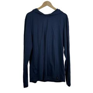 Prana Men’s Heather Blue Hooded Long Sleeve Tee Size L